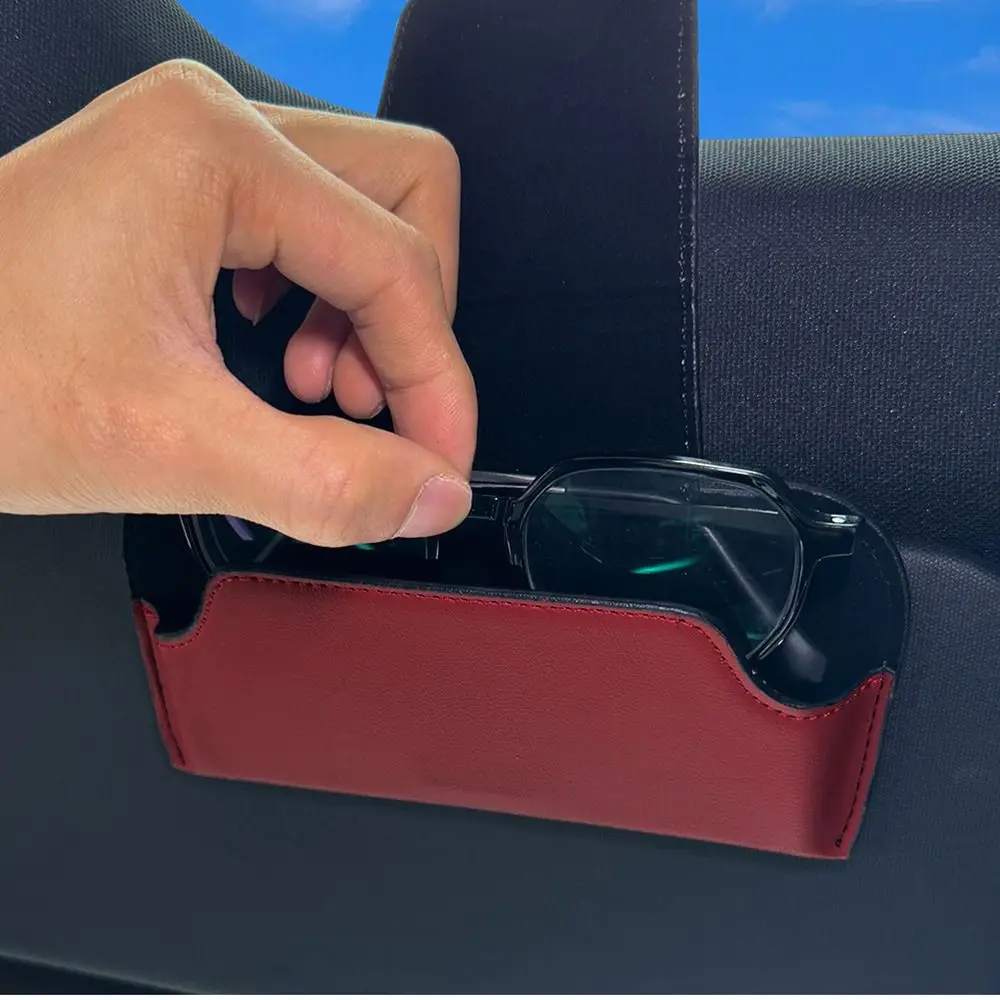 

PU Leather Car Glasses Case Multi-Function Universal Auto Sun Visor Glasses Holder Eyewear Protector Glasses Bag