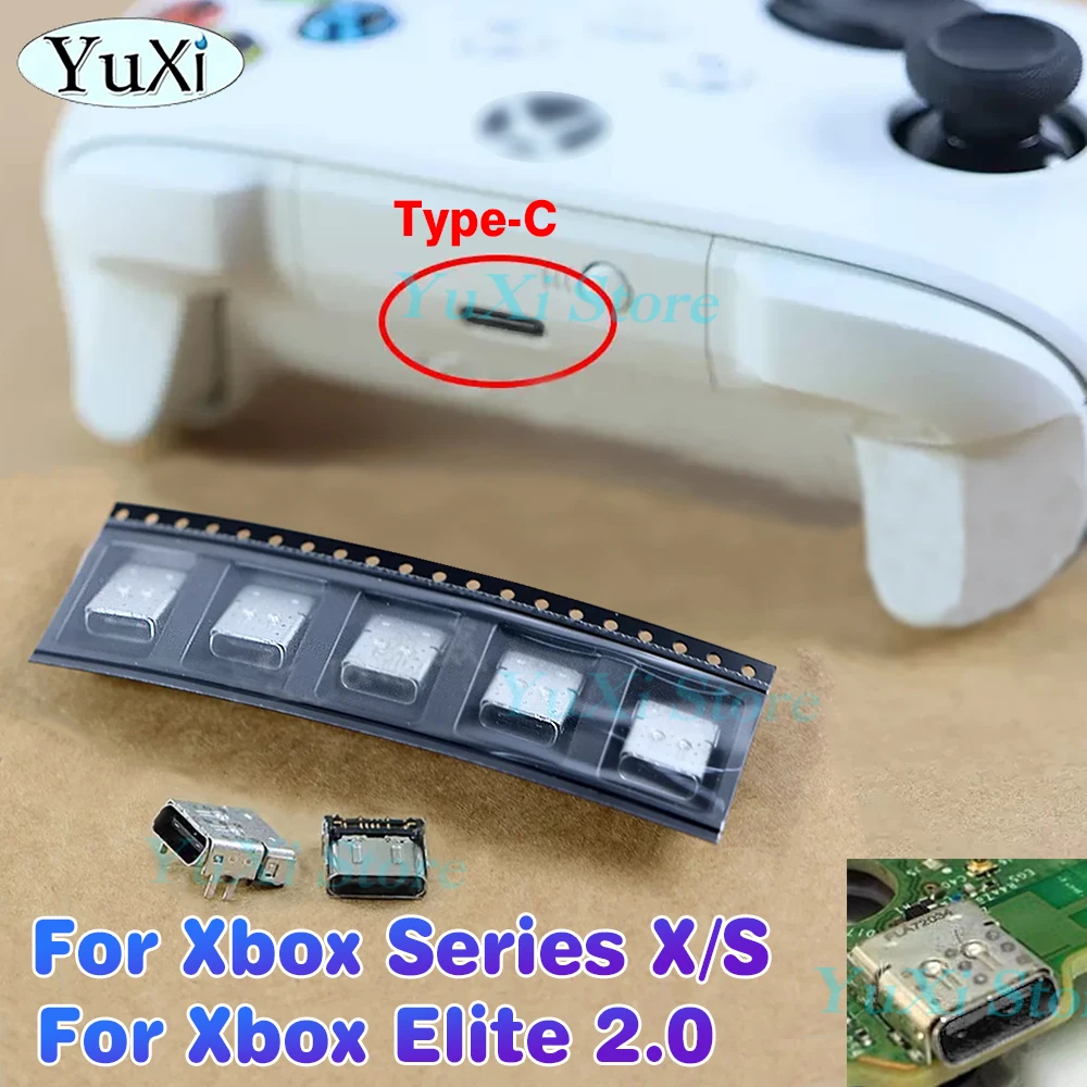 

USB Type-C Charger Socket Port For Xbox Series X S Slim For Xbox Elite 2 Gamepad Controller USB-C Charging Tail Plug Connector