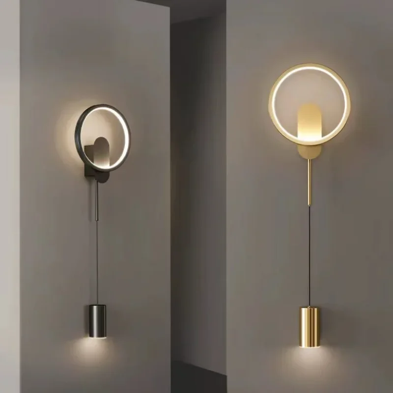 

Bedroom Bedside Lamp Living Room Corridor Corridor Lamp Nordic Modern Simple Light Luxury Creative Background Wall Lamps