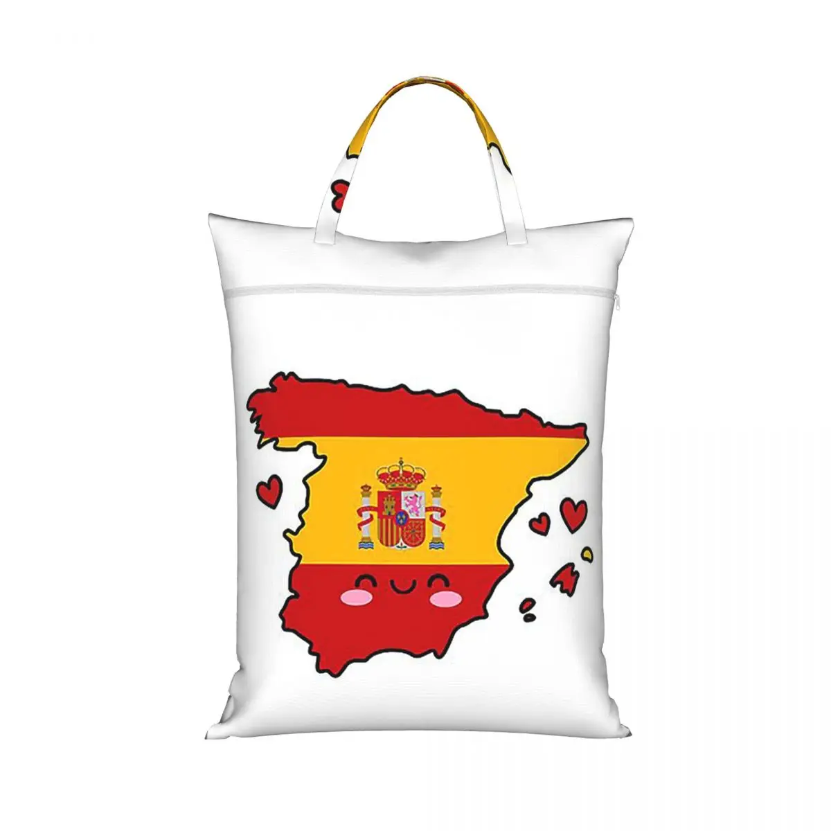 Spain Flag Map Smile With Love Laundry Collector Foldable Laundry Basket Large Storage Washing Basket Home Organizer