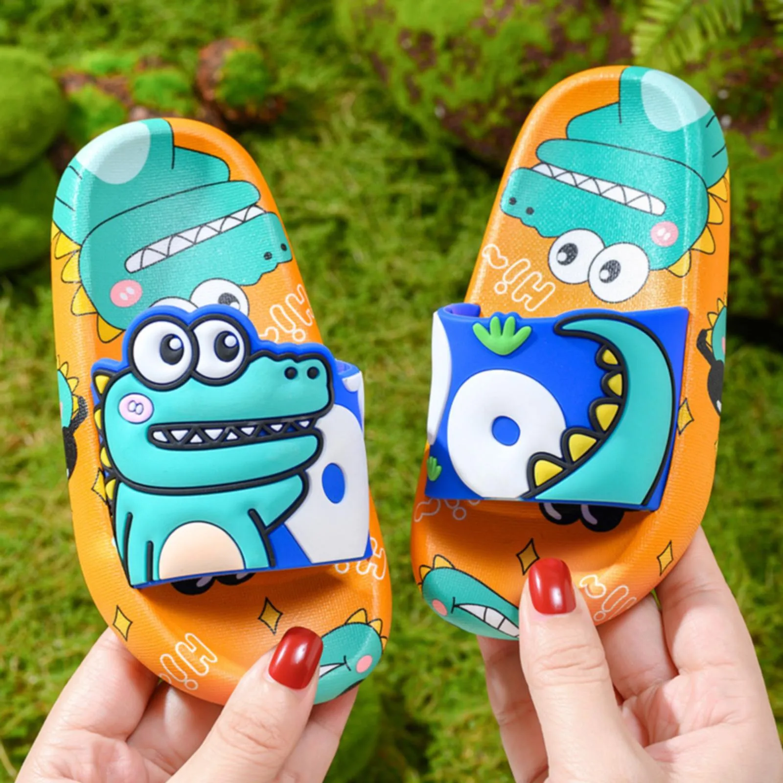 Cartoon Dinosaurus Kinderen Slippers Jongen Meisjes Casual Schoenen Platte Strand Water Schoenen Indoor Zachte Kinderen Leuke Slippers voor Jongen Meisje