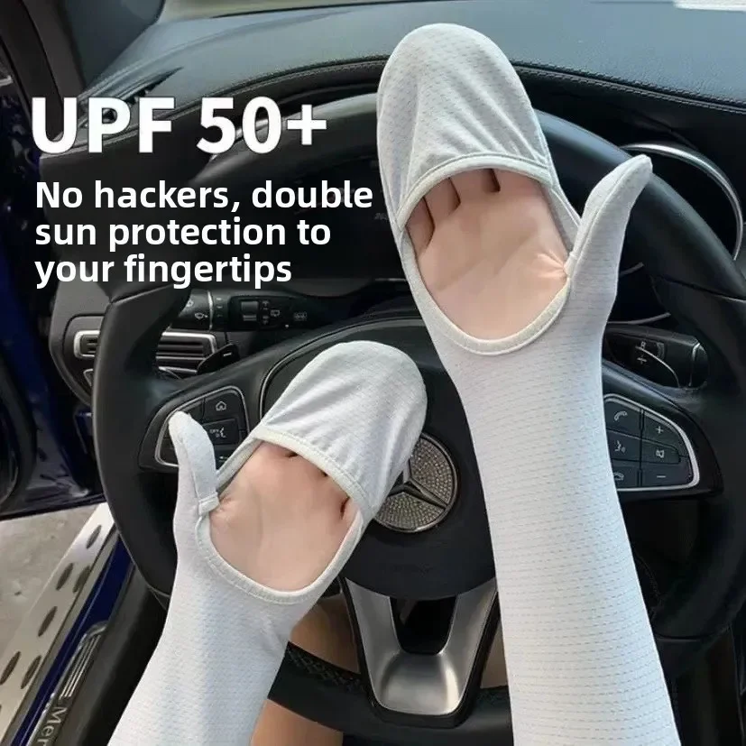 

Ice sleeve gloves for women driving in summer, large size sun protection sleeves, loose fit, UV resistant, breathable