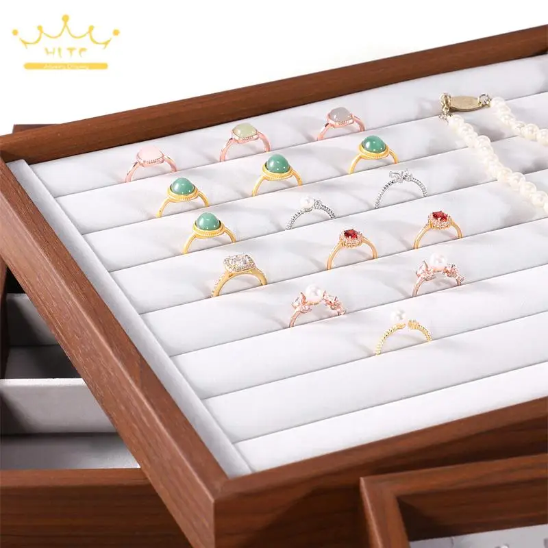 

Винтажный поднос для украшений: для ожерелий, серег, браслетов, с мягкой тканевой подкладкой, большой вместимости, для колец и брошей, 35x25 см