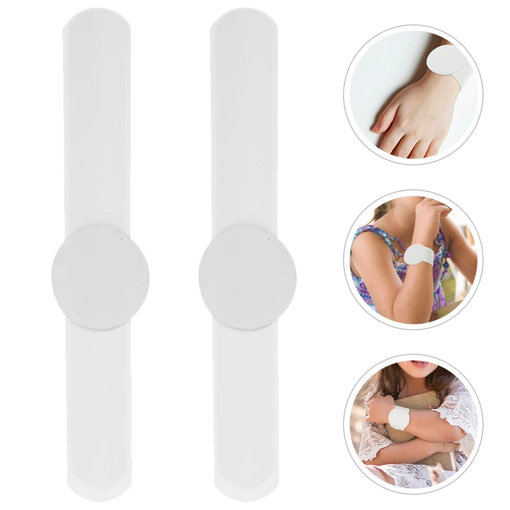 

10 PCS White Bracelet Slap Wristband Bracelets Decorate Diy Metal Bands Snap Child