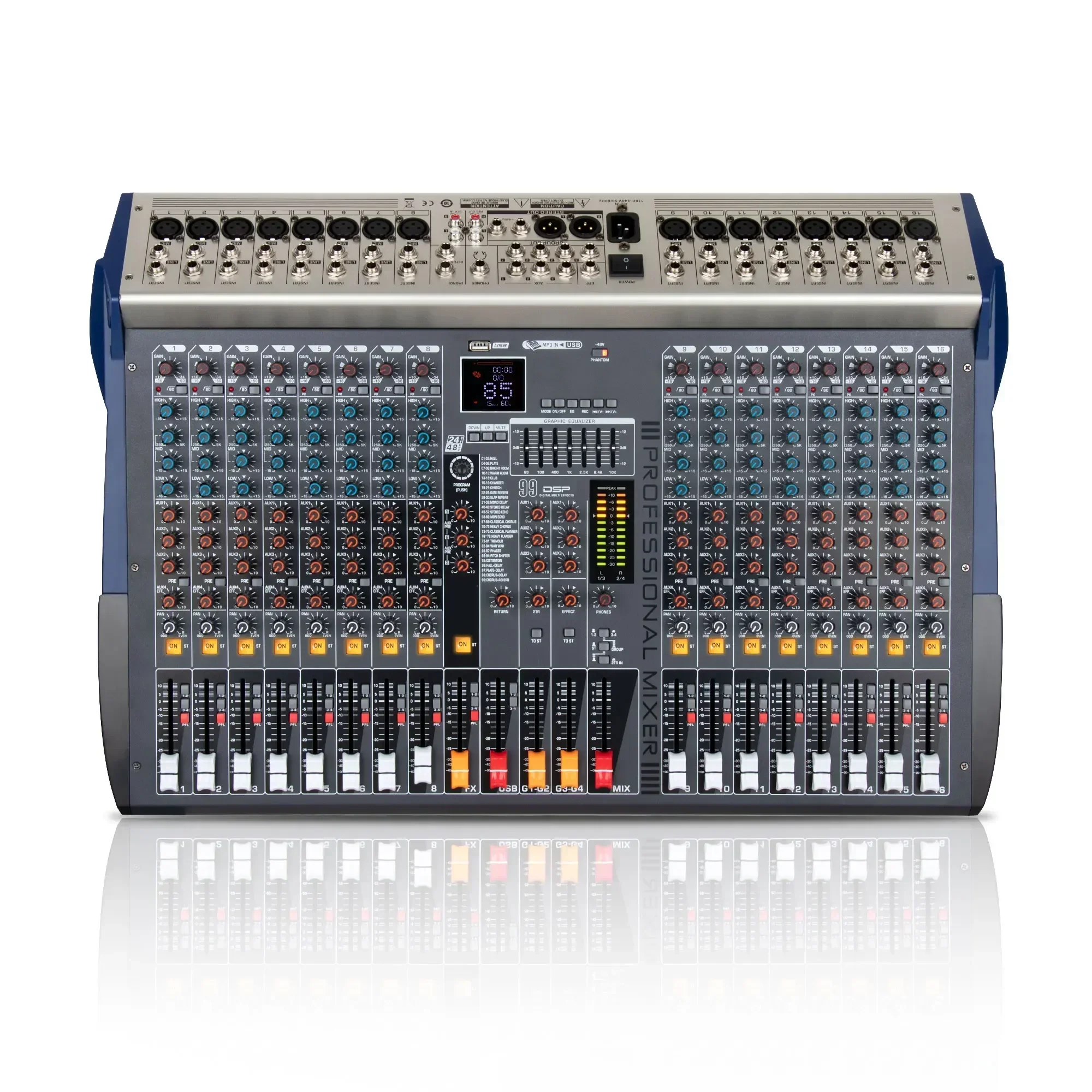 2026 OEM 16 قناة المهنية BT خلاط 99dsp USB تسجيل رصد خلط وحدة التحكم dj تحكم المرحلة معدات الاستوديو