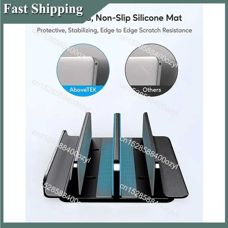 Suporte vertical para laptop August com 3 espaços para computador, tablet, telefone - cabe em todos os modelos de laptop (até 17,3 polegadas)