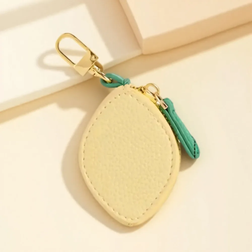 Fashion Design Cute Fruit Shape Coin Purse PU Leather Strawberry 's Coin Pouch Exquisite Lemon Bag Keychain Pendant Storage Bag