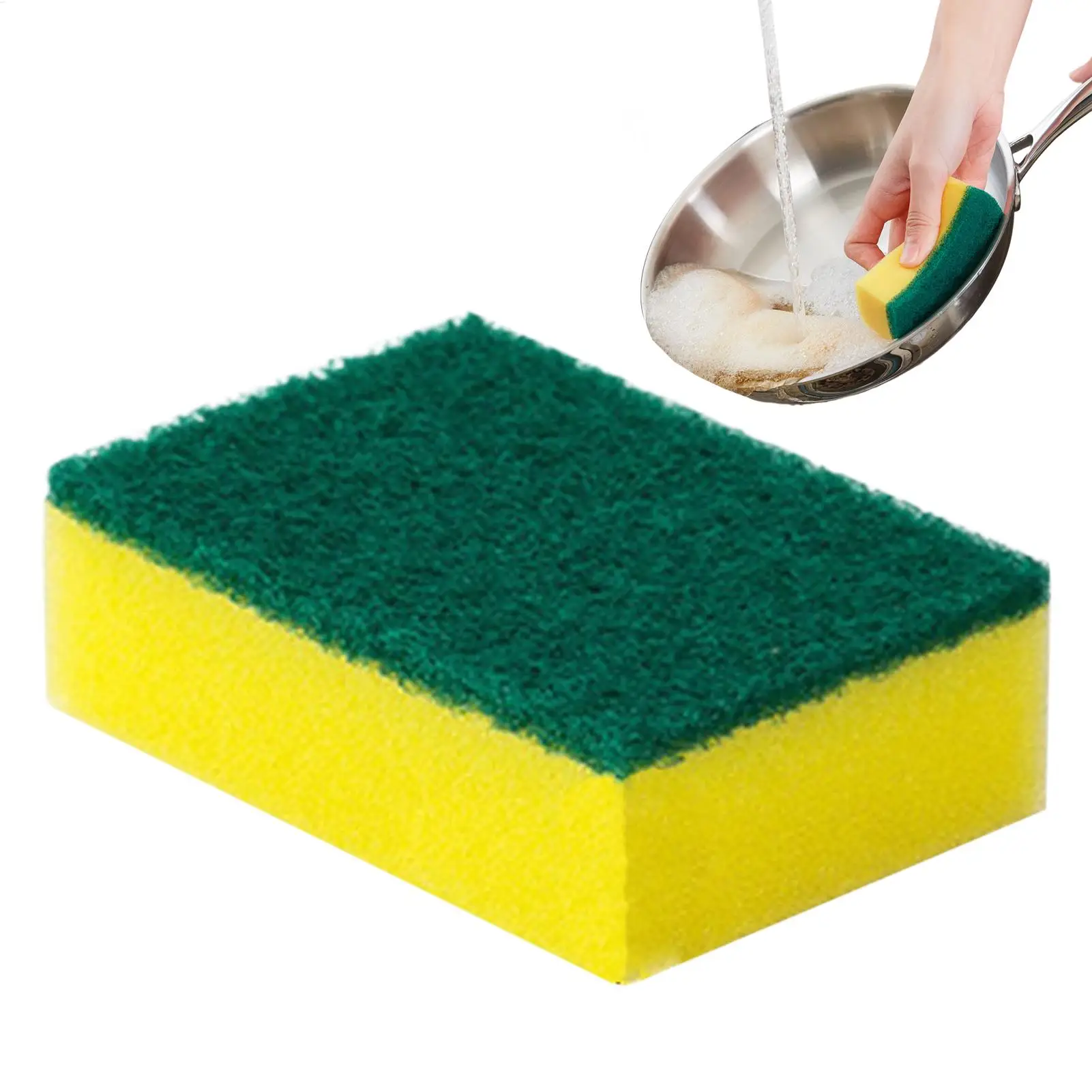Scrub Sponge Scrub Sponges Kitchen Cleaning Brush Reusable Scrubber Cleaning Supplies Stain Remover Sponges for Pots Pans Sink