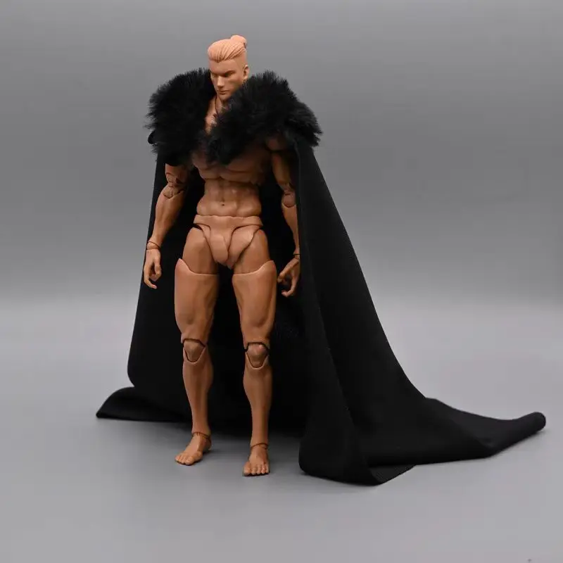 Capa de figura de acción masculina de 6 pulgadas, escala 1/12, traje general de tres reinos con cuello de piel