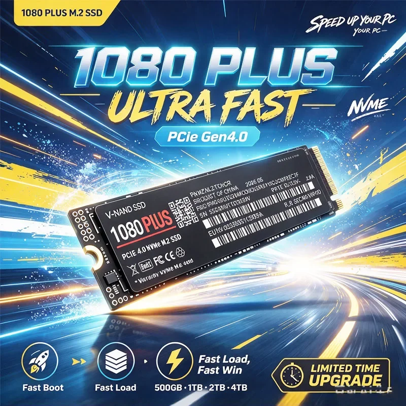 New 1080 PLUS SSD NVMe M2 500GB SSD 1TB 2TB 4TB SSD M.2 2280 PCIe3.0X4 Internal Solid State Drive Disk for Laptop Desktop PC