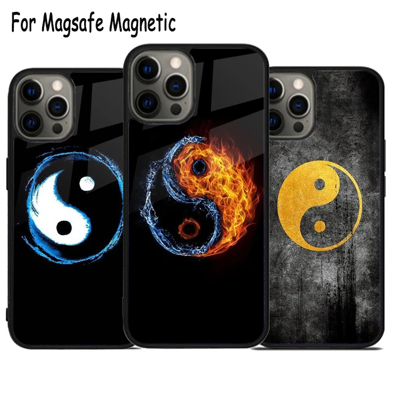 Yin & Yang Wireless Charge Magsafe Phone Case For iPhone 15 16 14 13 11 12 Pro Max Plus Magnetic Bumper Cover