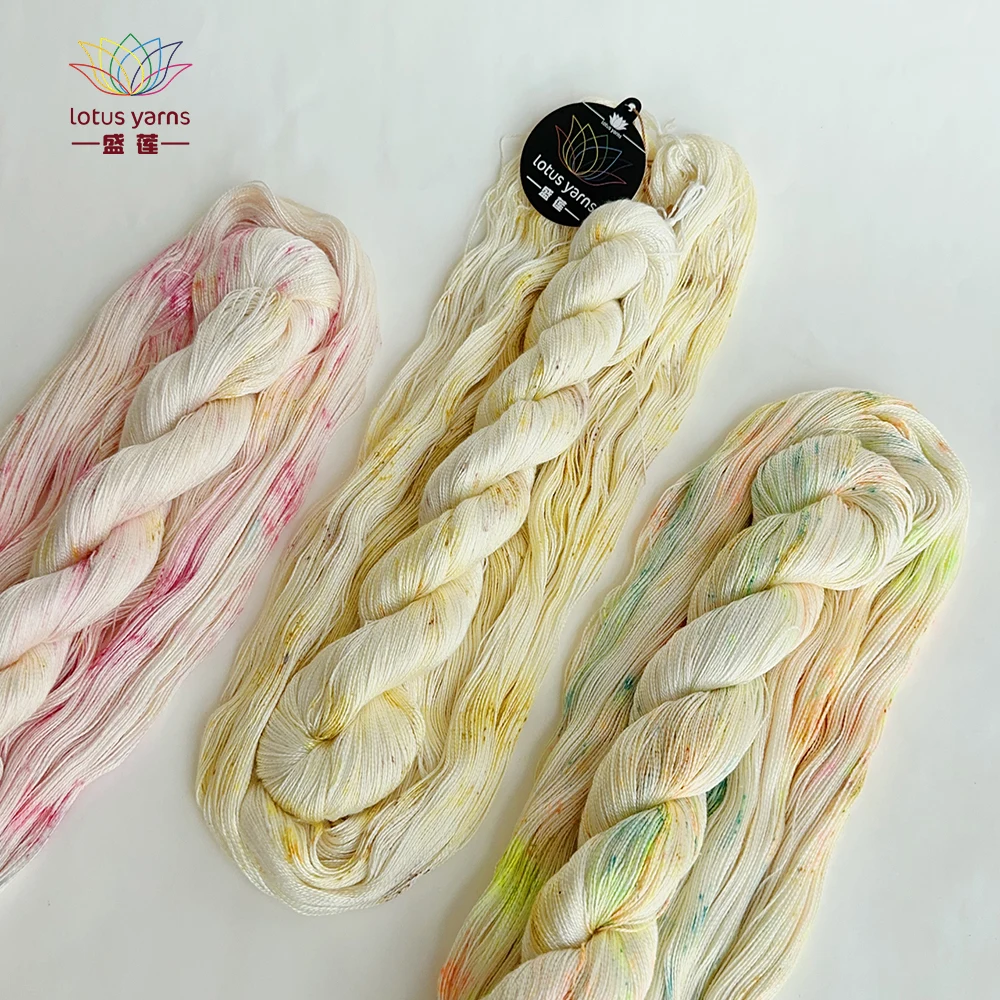 

1*50 г лотоса, ручная роспись, шелковая пряжа, мягкая для ручного вязания, летняя пряжа