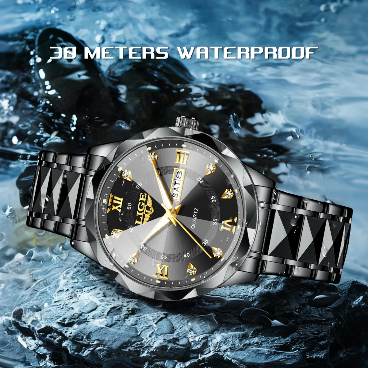 Złoto-czarny męski luksusowy z – Luxury Watch Gold And Black recenzja i cena