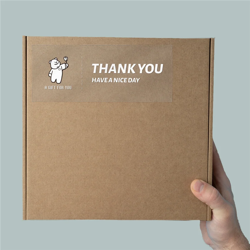 20pcs Clear Thank You Stickers PVC Flower Sticker Labels For Small Business Package Wedding Party Gift Box Candy bag Wraps