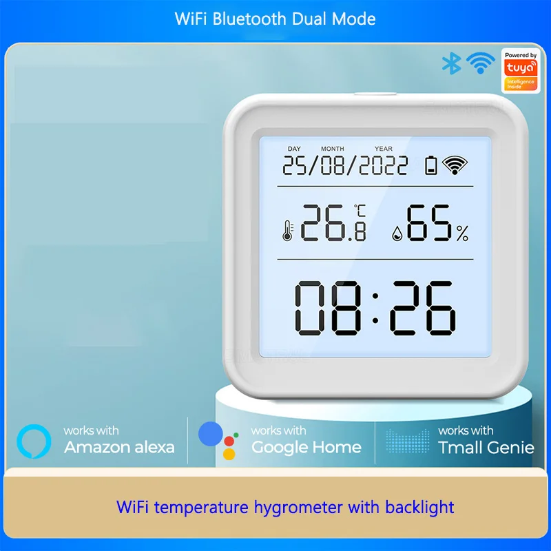 

Intelligent Digital Display USB Power Electronic Wet Dry Thermometer Tuya WIFI Wireless Temperature Humidity Sensor Backlight