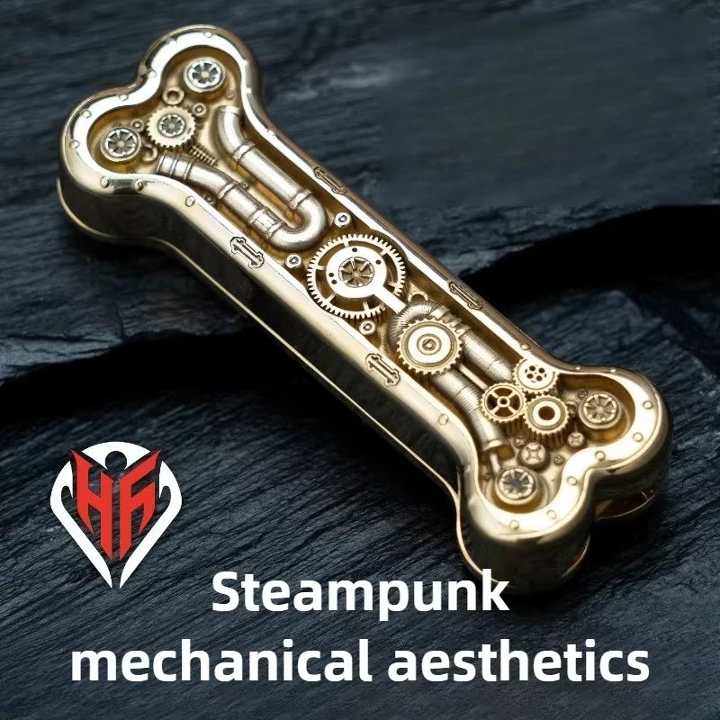 

HF EDC Thornlight Steam Bone Infinite Position Magnetic Mechanical Metal Fingertip Push Card Decompression Toy