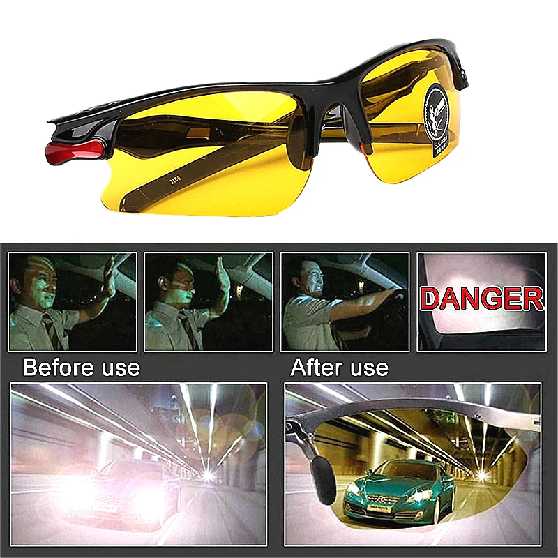 Car Anti-Glare Night Vision Drivers Goggles Protective Gears Sunglasses Night-Vision Glasses Cycling Driving Glasses