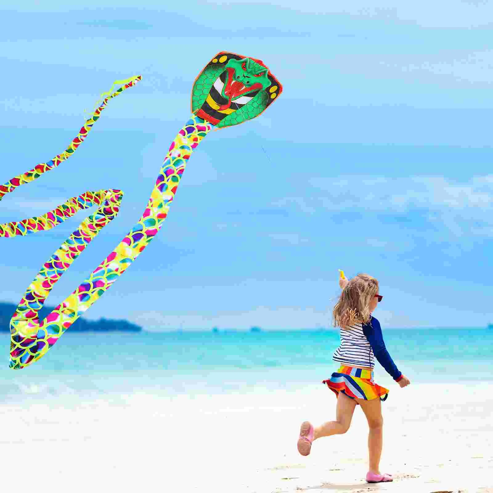 Bronzing Long Snake Kite Flexible Flying Toy Large Flight Mold-proof Vivid Colors Handmade Cloth