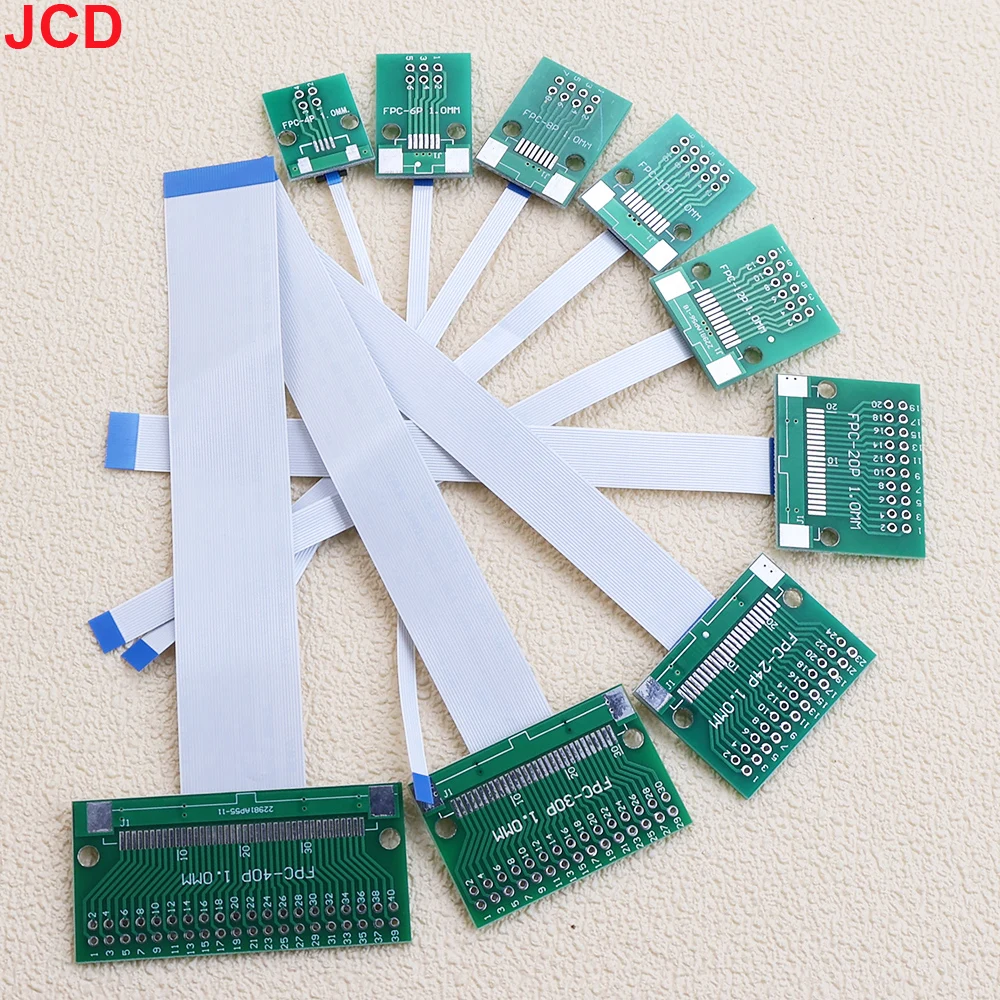 4 6 8 10 12 20 24 30 40 Pin 0.5mm Pitch To 2.54mm Soldered Connector FPC FFC Adapter Board 60/120/200mm Length Ribbon Flex Cable