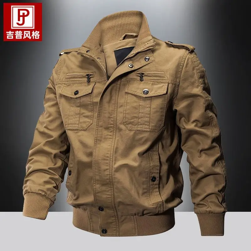 Spring Autumn Casual Military Jacket Pure Cotton Wear-resistant Men's Large Size Tooling Youth Special Forces Top New Jacket