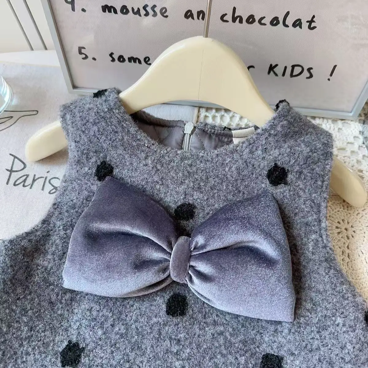 الشتاء 2-7 سنوات الفتيات سترة فستان 2026 جديد سميكة سترة القطن البولكا نقطة الدافئة أكمام فستان الدانتيل وسترة 90-140 سنتيمتر #4