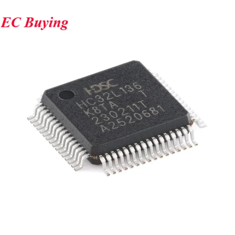 5Pcs/1pc HC32L136K8TA HC32L136 K8TA HC32L136K8TA-LQ64 48MHz ARM Cortex-M0+ 32-bit MCU Microcontroller Chip IC