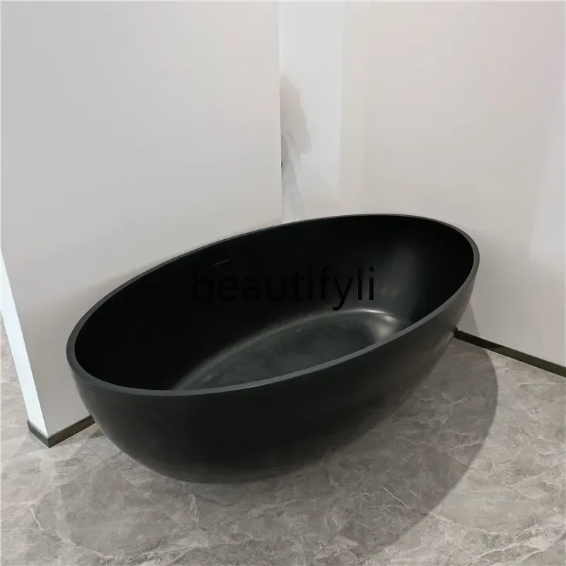 

ss K178 ss25 Oval household artificial stone bathtub independent small apartment couple double hotel integrated bathtub