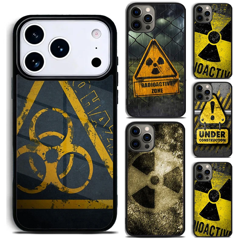 Radioactive warning sign Phone Case for iPhone 17 16 15 Pro Max Air 14 13 12 11 Plus Shockproof Capa Cover