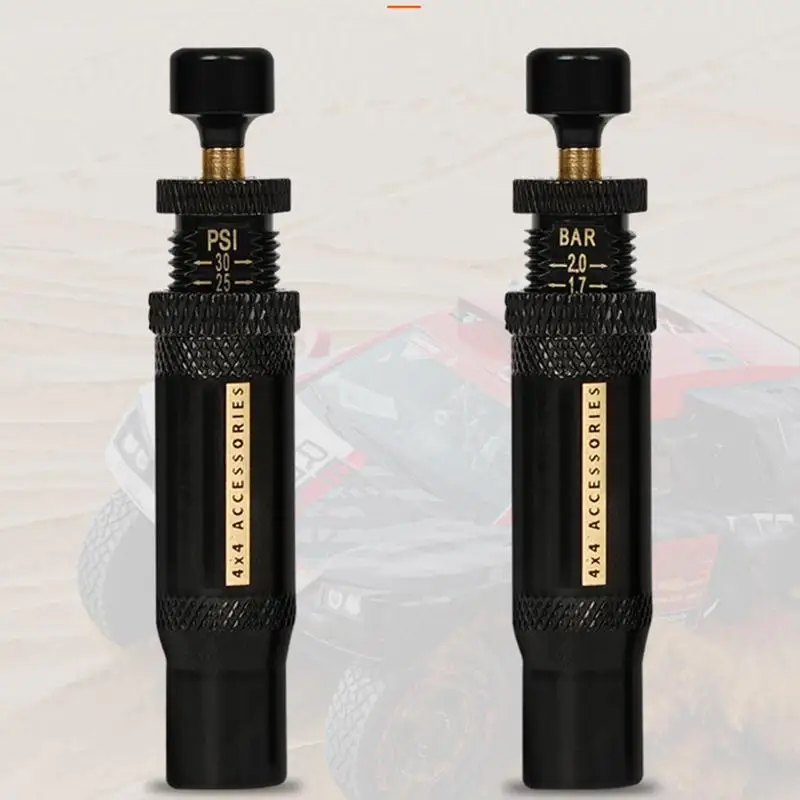 Off Road Tire Deflators Adjustable Offroad Accessories Valve Stem Kit 4 Pieces 10-30 PSI 4x4 Spin-on Inflator Tool Auto-Stop