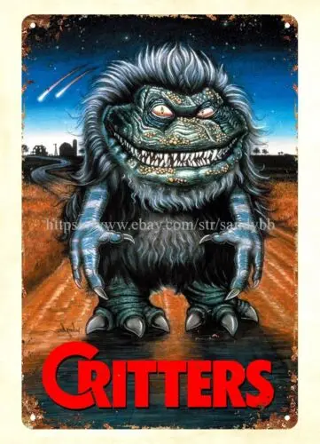 1986 horror thriller movie poster Critters metal tin sign household decor