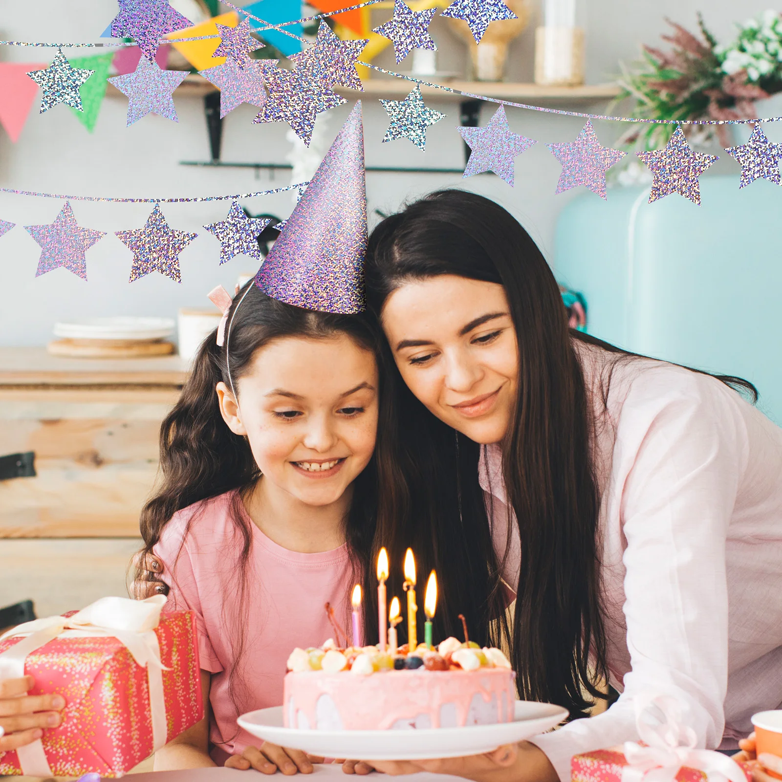 

10 Sheets Glitter Cardstock Holographic Paper Colored Card Stock for Crafts Scrapbook Origami Party Decorations