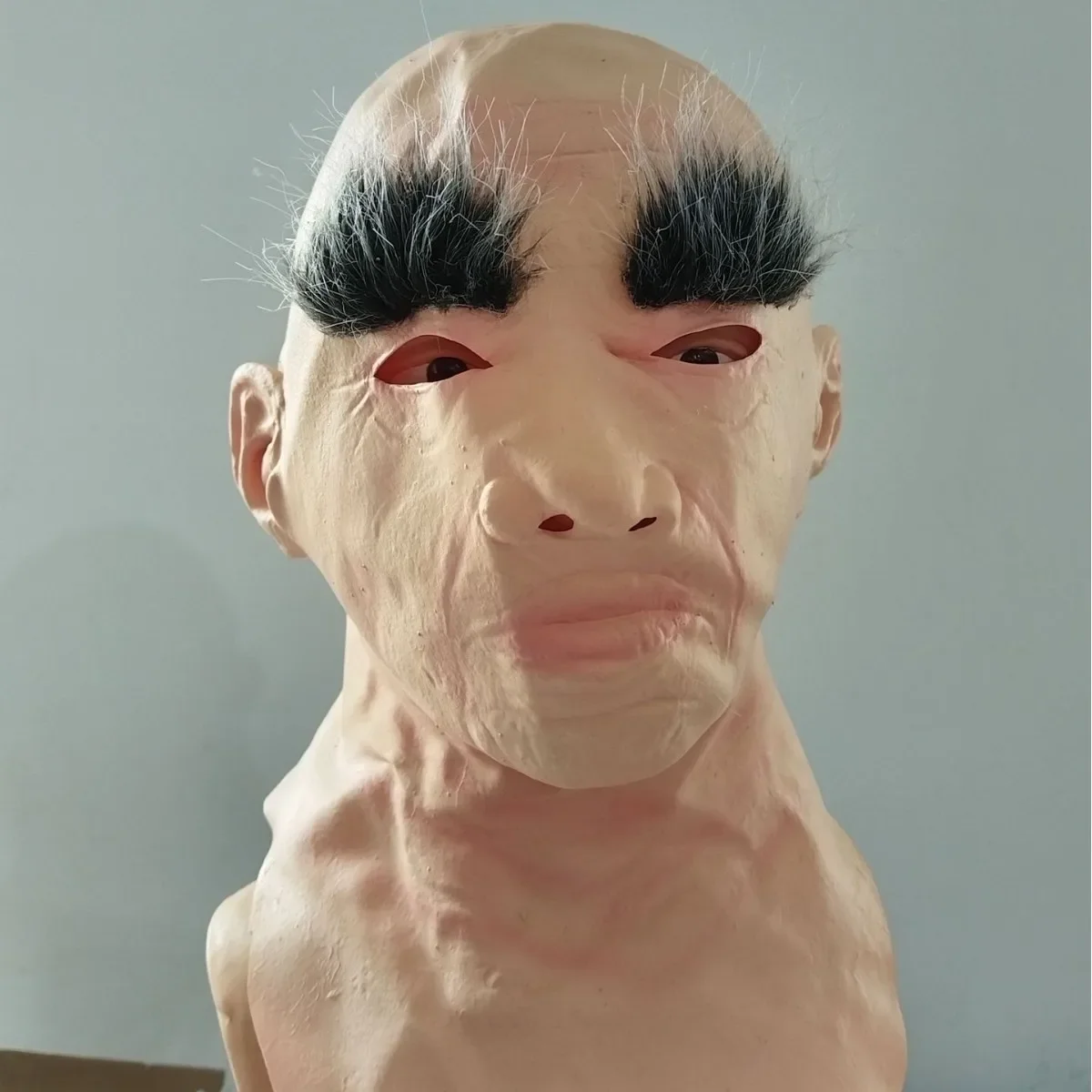 2025 Halloween Neue Horror-Glatzkopf-Maske Simulations-Großvater-Kostüm Party Lustige Requisiten Gruselige Kostüme