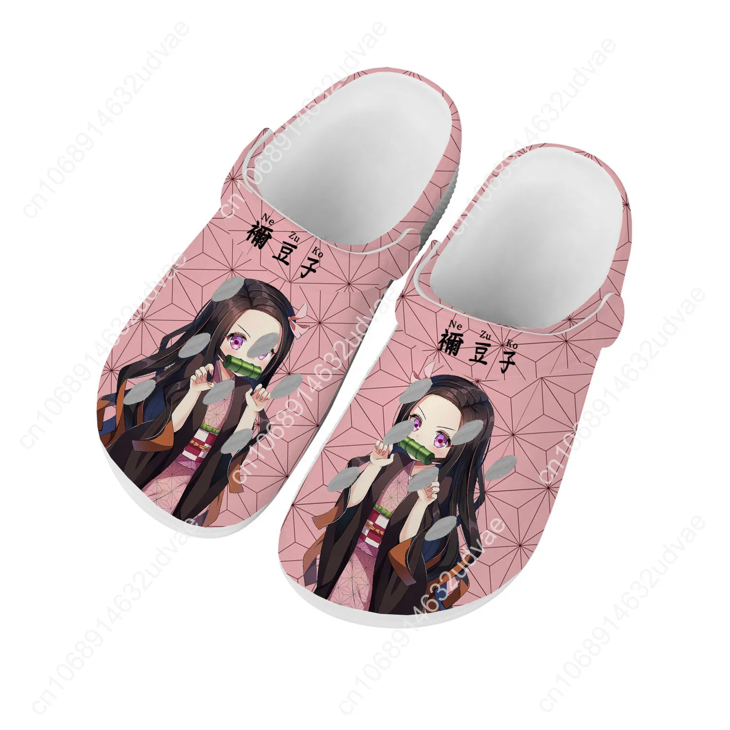 شيطان القاتل Tanjirou Nezuko أحذية ماء الرجال النساء حديقة المنزل قباقيب Kimetsu No Yaiba مخصص الصنادل أنيمي ثقب الشاطئ النعال #5