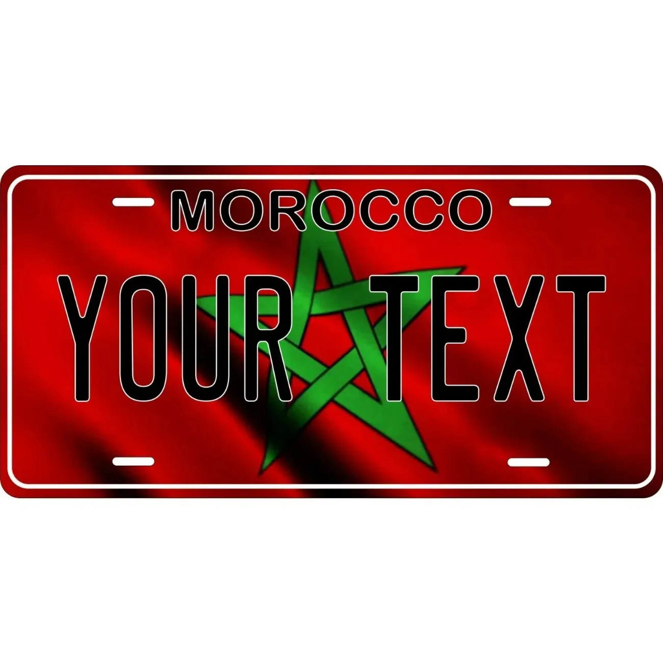Custom Personalized Morocco Flag Wave Hanging Tag Home Decor Waterproof Dustproof Ornament