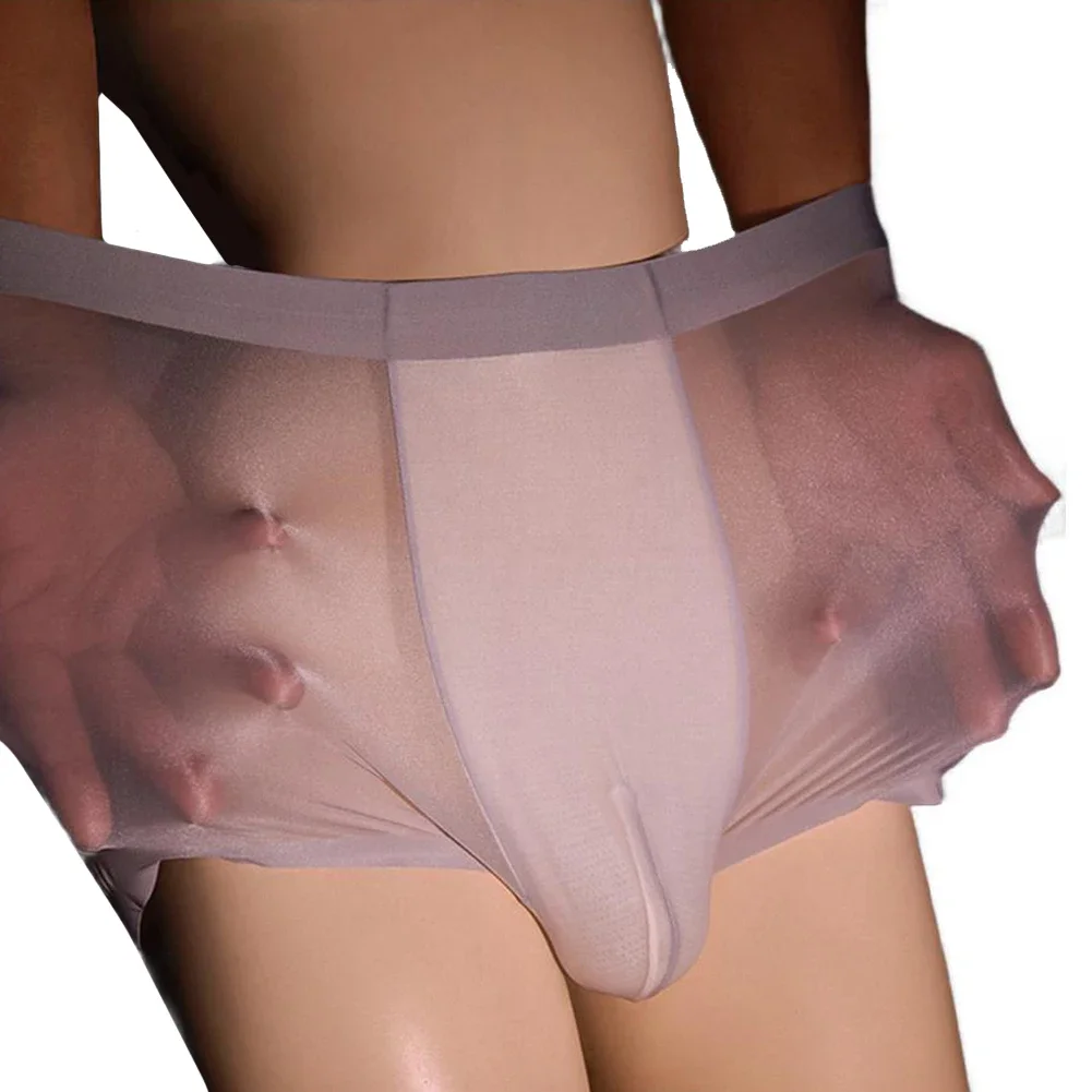 Calzoncillos para hombre Crossdressing transparentes con diseño de bolsa calzoncillos tipo bóxer de nailon transpirable para mayor comodidad diaria