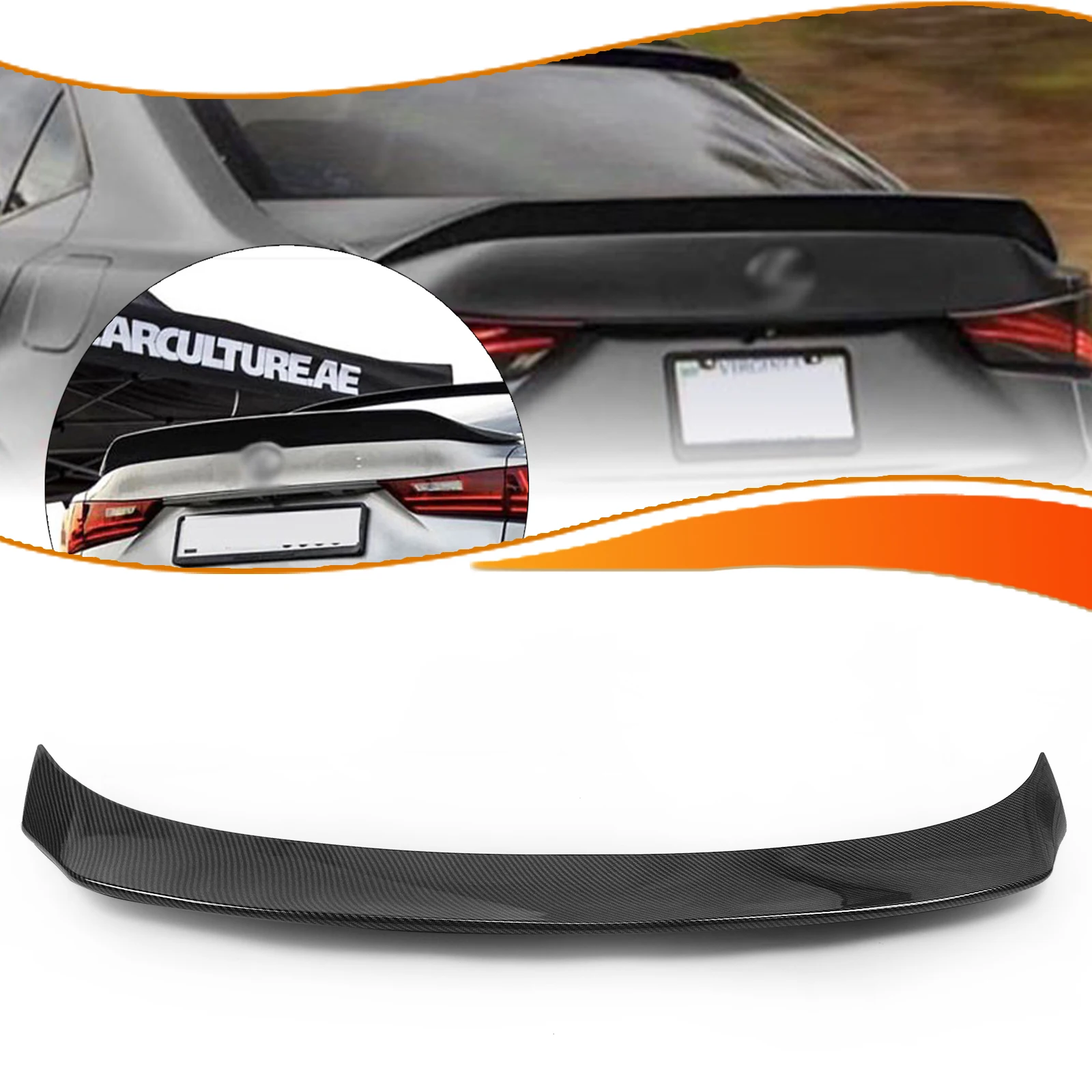 Rear Trunk Spoiler Wing High Kick Style Splitter Lip Guard Flap Duckbill For Lexus IS200 IS250 IS350 IS300 2014-2020 AWD IS200T