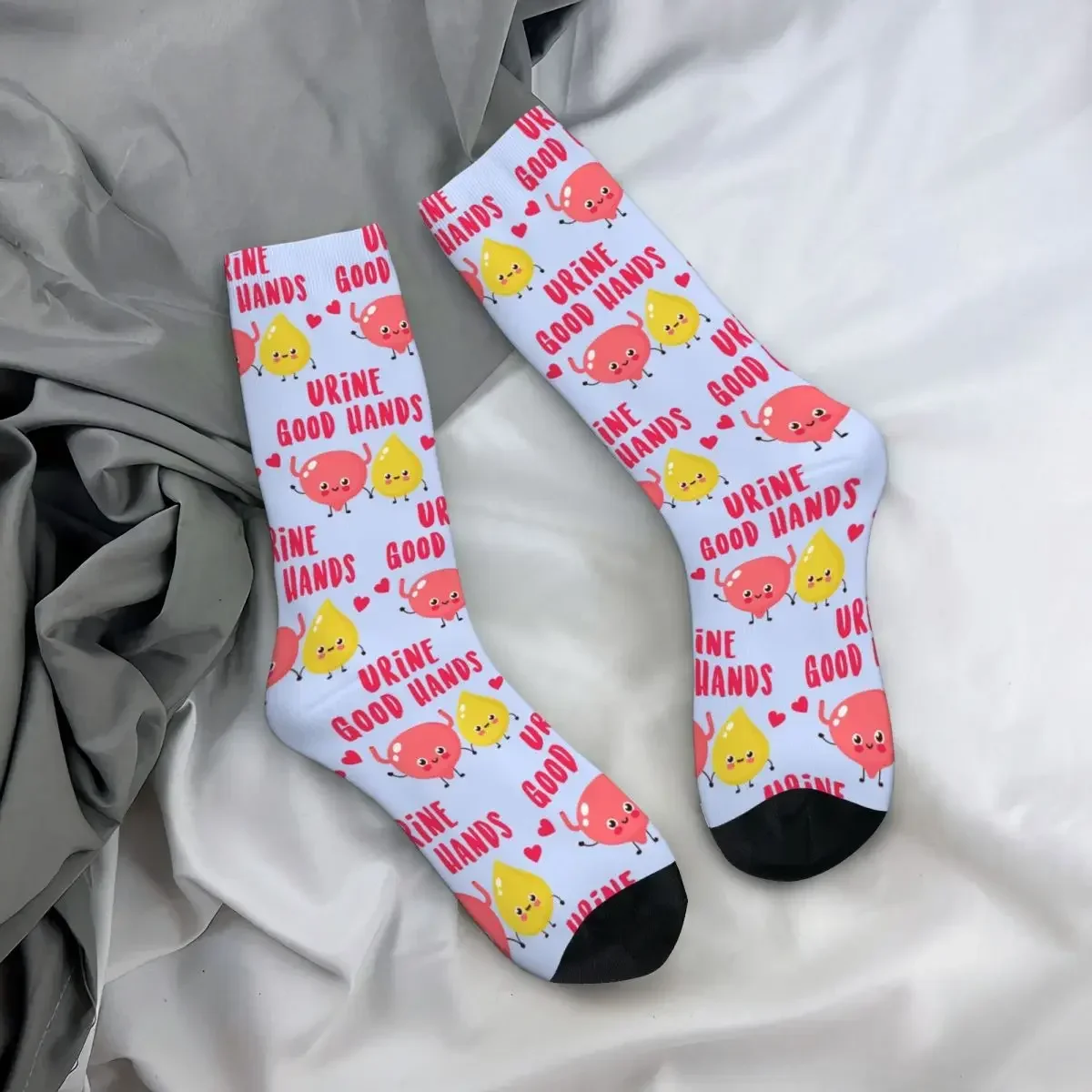 Calcetines de orina con manos buenas, medias súper suaves Harajuku, calcetines largos para todas las estaciones, accesorios para regalos de hombre y mujer