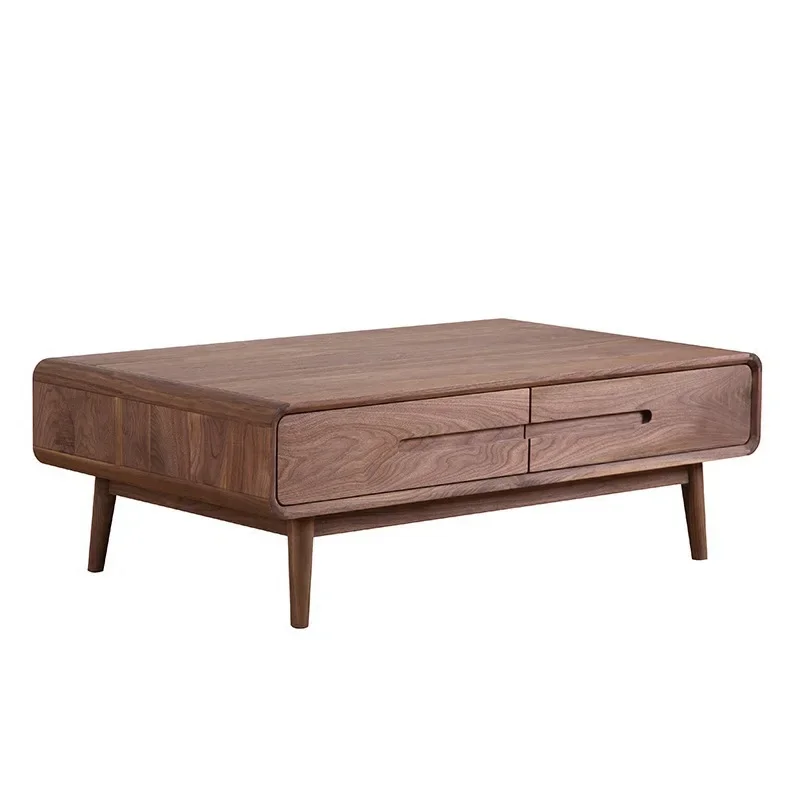 

North American black walnut solid wood coffee table TV cabinet, combined living room log all solid wood Nordic