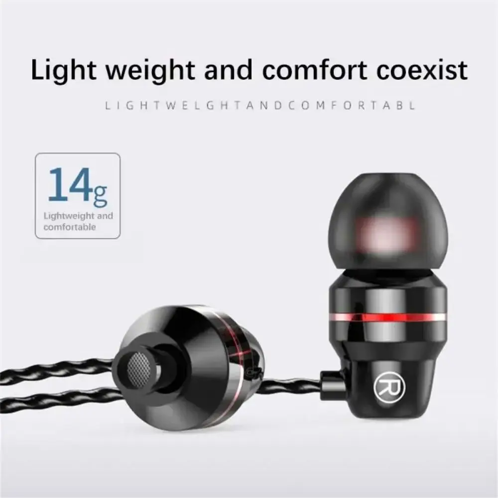 Portable 3.5mm In-ear Headphones Stereo in Ear Wired Headset High Definition Deep Bass Music Earphones