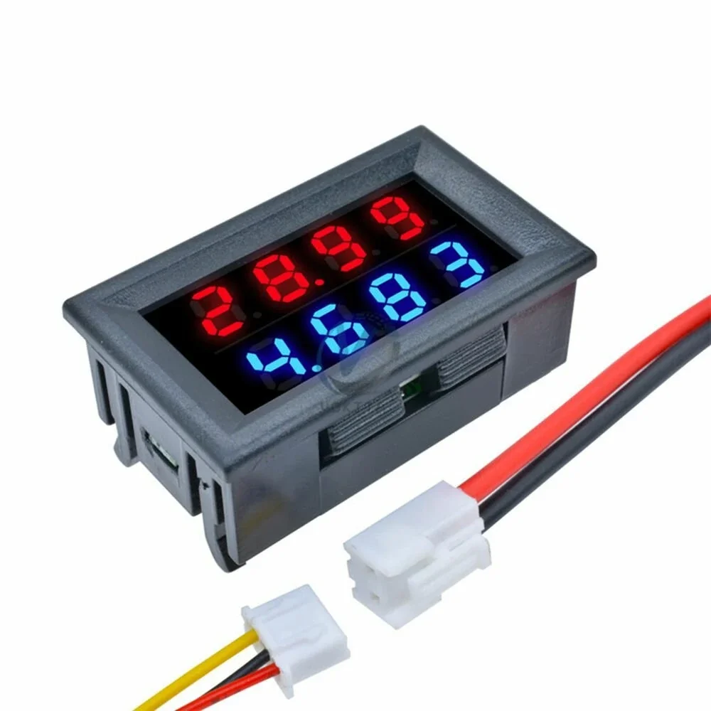 Dc 100V 10a 0.28 Inch Mini Digitale Voltmeter Ampèremeter 4 Bit 5 Draden Spanningsstroom Meter Met Led Dual Display