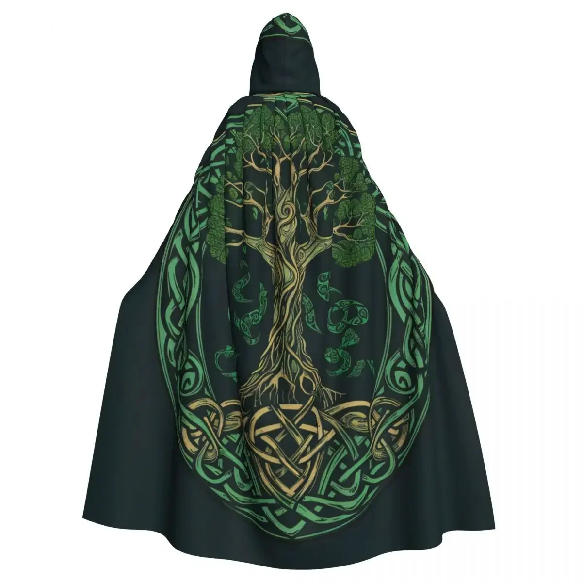 

Yggdrasil Tree Of Life Celtic Adult Cloak Cape Hooded Medieval Costume Witch Wicca Vampire Elf Purim Carnival Party