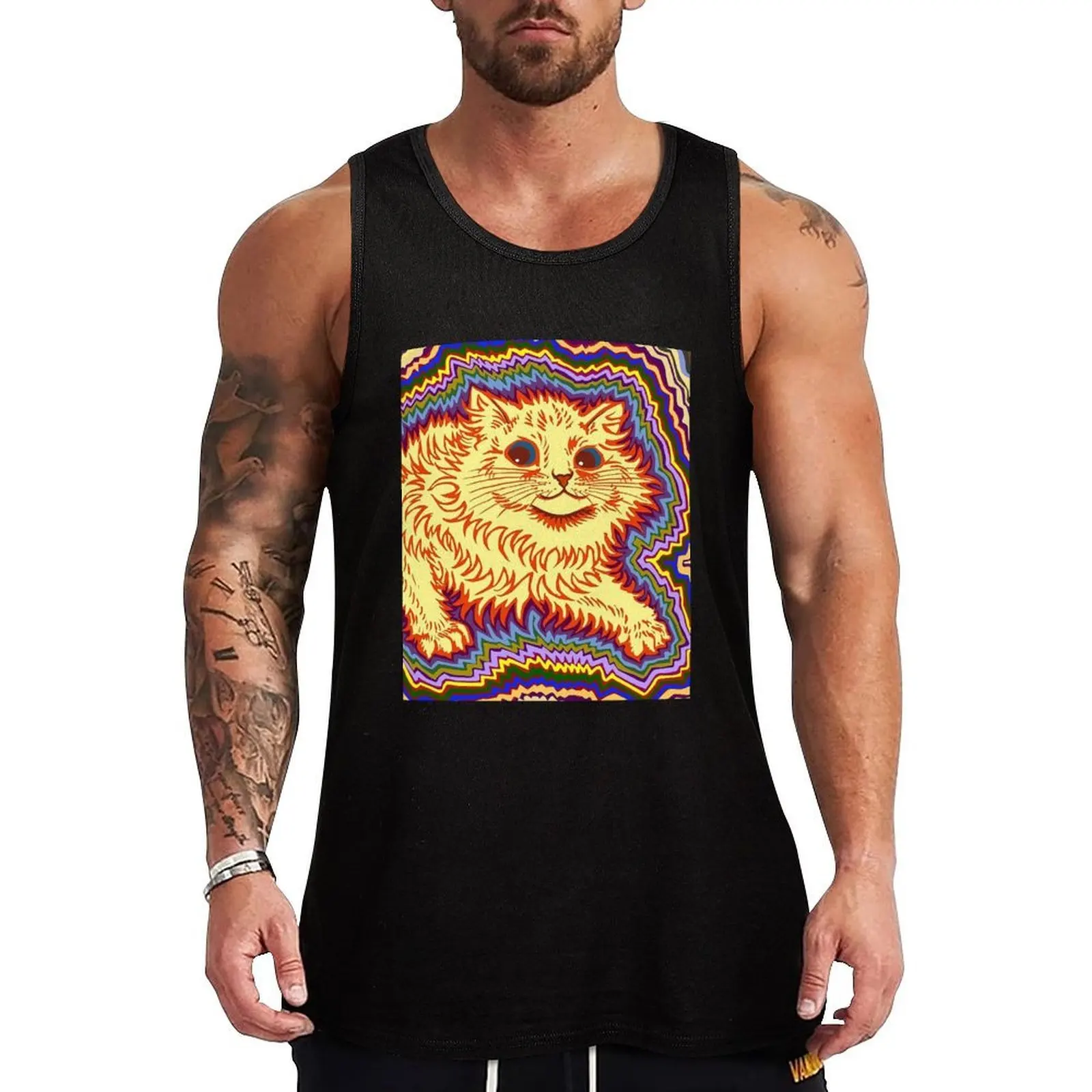 

louis wain Tank Top Casual Sleeveless Tank Top Loose Fit Daily Wear