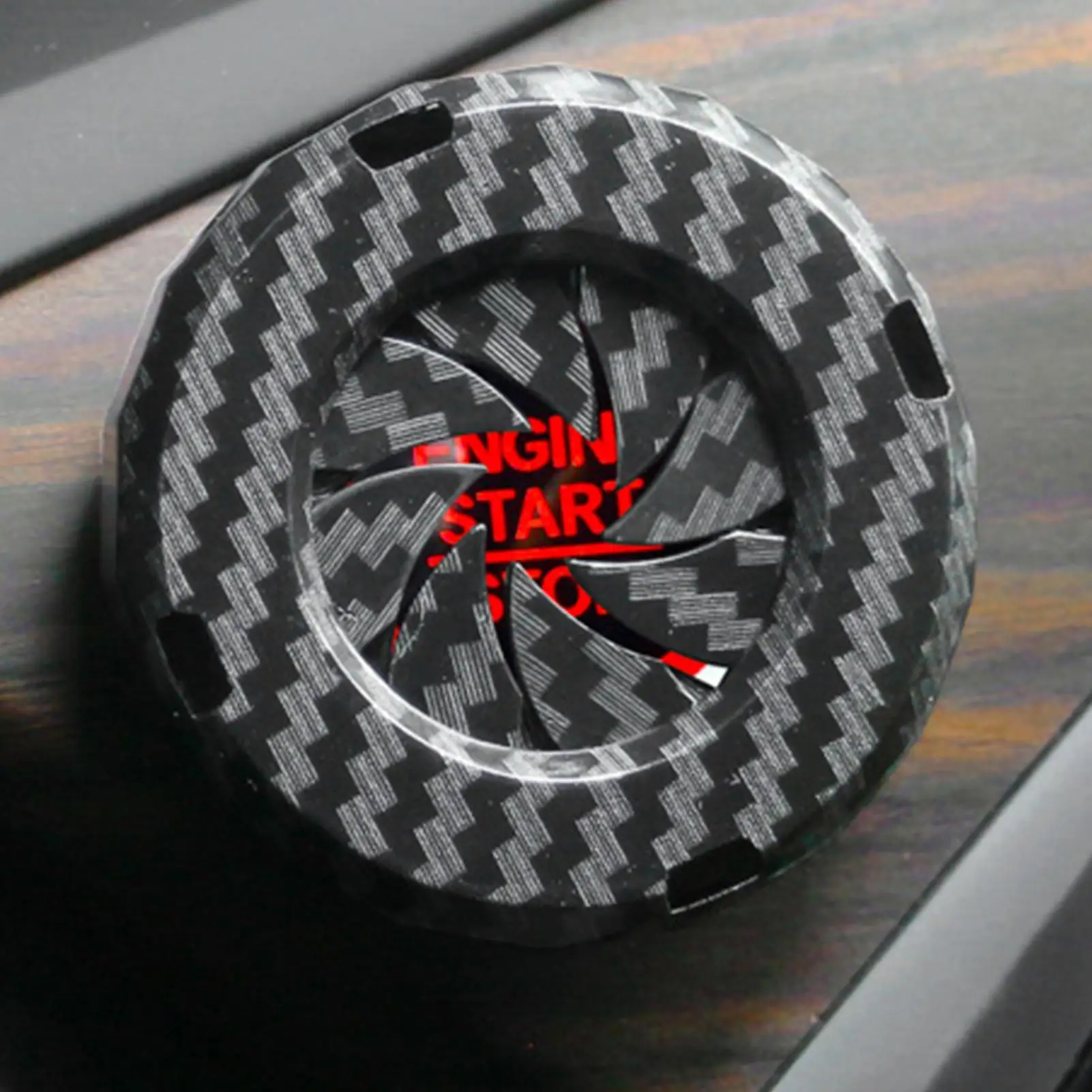 Push Start Button Cover Carbon Fiber Protective Power Control Trim Push Start Button Ignition Protective Cover Stylish for Cars view 3