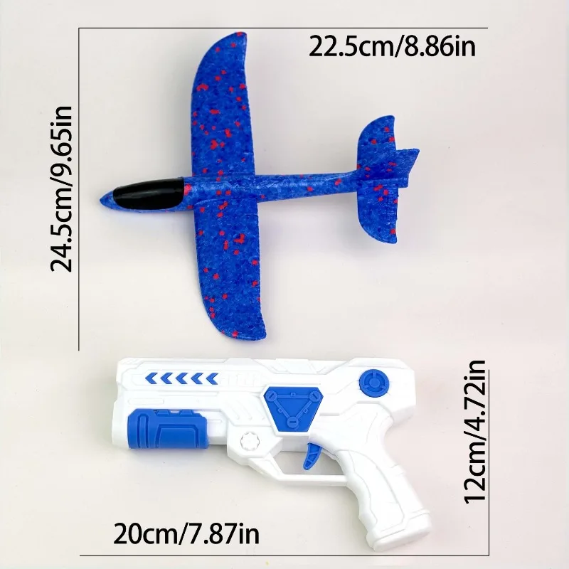 어린이용 폼 비행기 발사기 세트, 안전하고 유연한 야외 인터랙티브 장난감, 가족을 위한 실내외 사용 선물