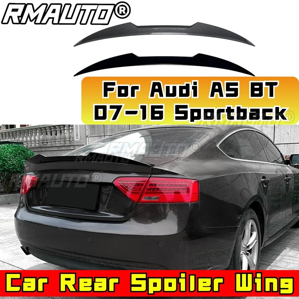 

Car Trunk Spoiler Wing Modification Part For Audi A5 8T 2007-2016 Sportback 4 door M4 style Rear Spoiler Wing Exterior Part