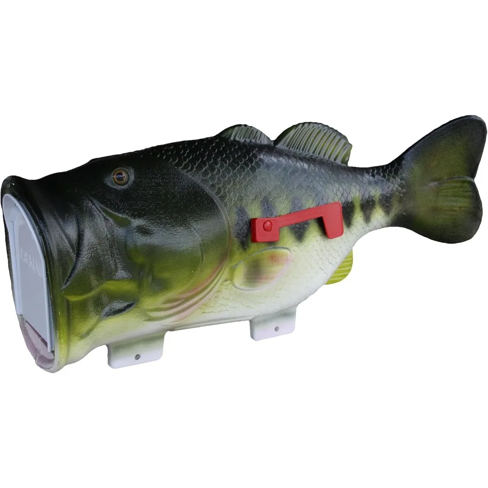 

Почтовый ящик Largemouth Bass Fish для наружного жилого дома, сельский почтовый ящик, изготовленный из металла с пластиковой перекладкой, УФ-ре