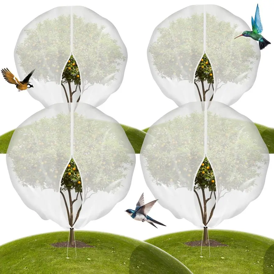 

10 10FT Large Fruit Tree Netting with Drawstring and Zipper, Garden Netting for Garden Protection, Insect Bird Netting for Fruit