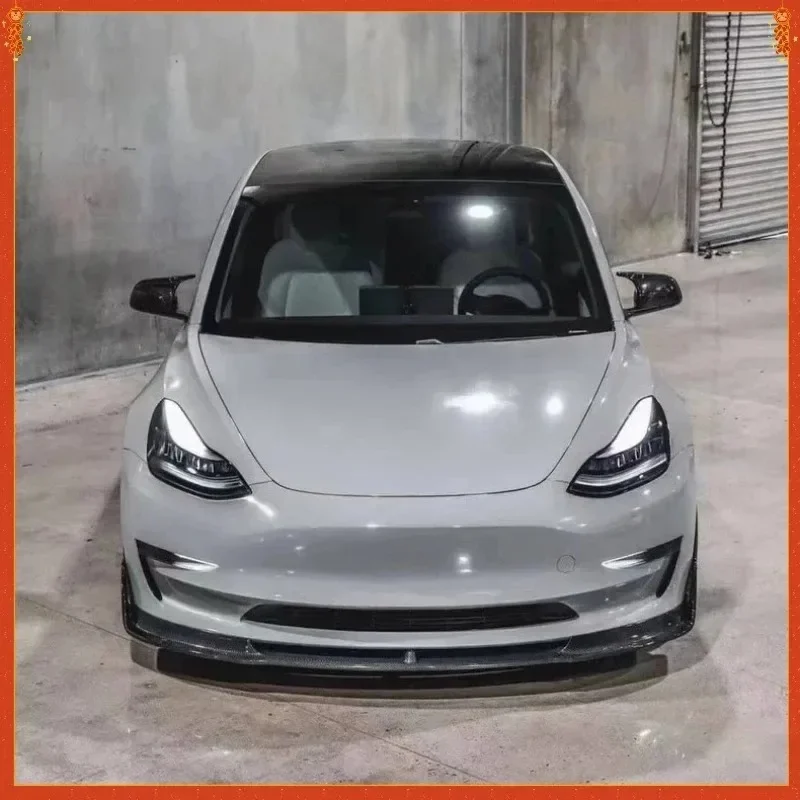 

For Tesla Model Y V Style Real Dry Carbon Fiber front rear lip side skirt Bumper Lips Diffuser Splitter Body Kit Accessories