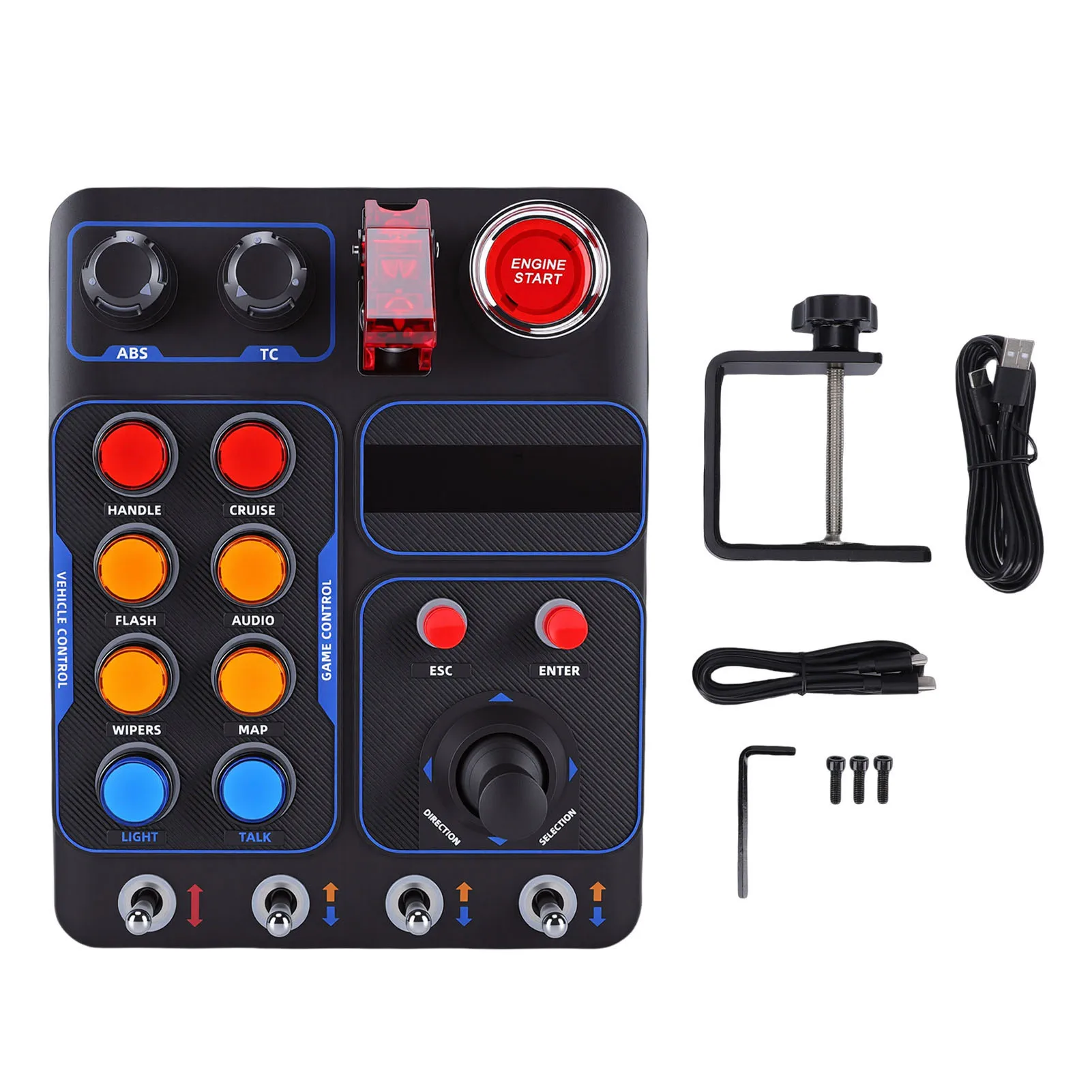 

Симулятор гоночного центрального блока управления с 19 кнопками, 9 типами, 30 программируемыми опциями, RGB-подсветкой, USB