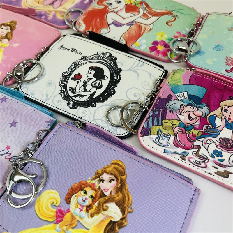 Disney Princess Anime Card Holder Cartoon Storage Bags Coin Wallet Handbag Kid Girl Birthday Gift